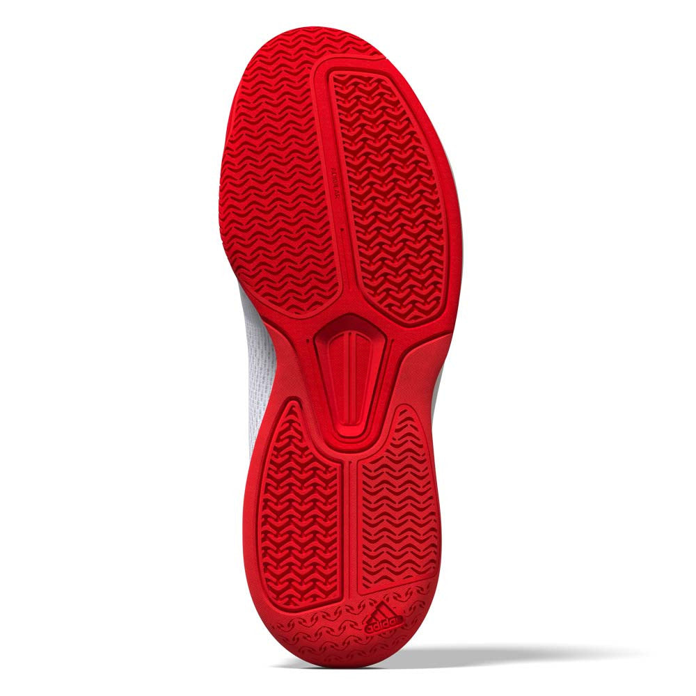 adidas White/Silver/Red Courtflash Pickleball Shoe | Pickleball Sports