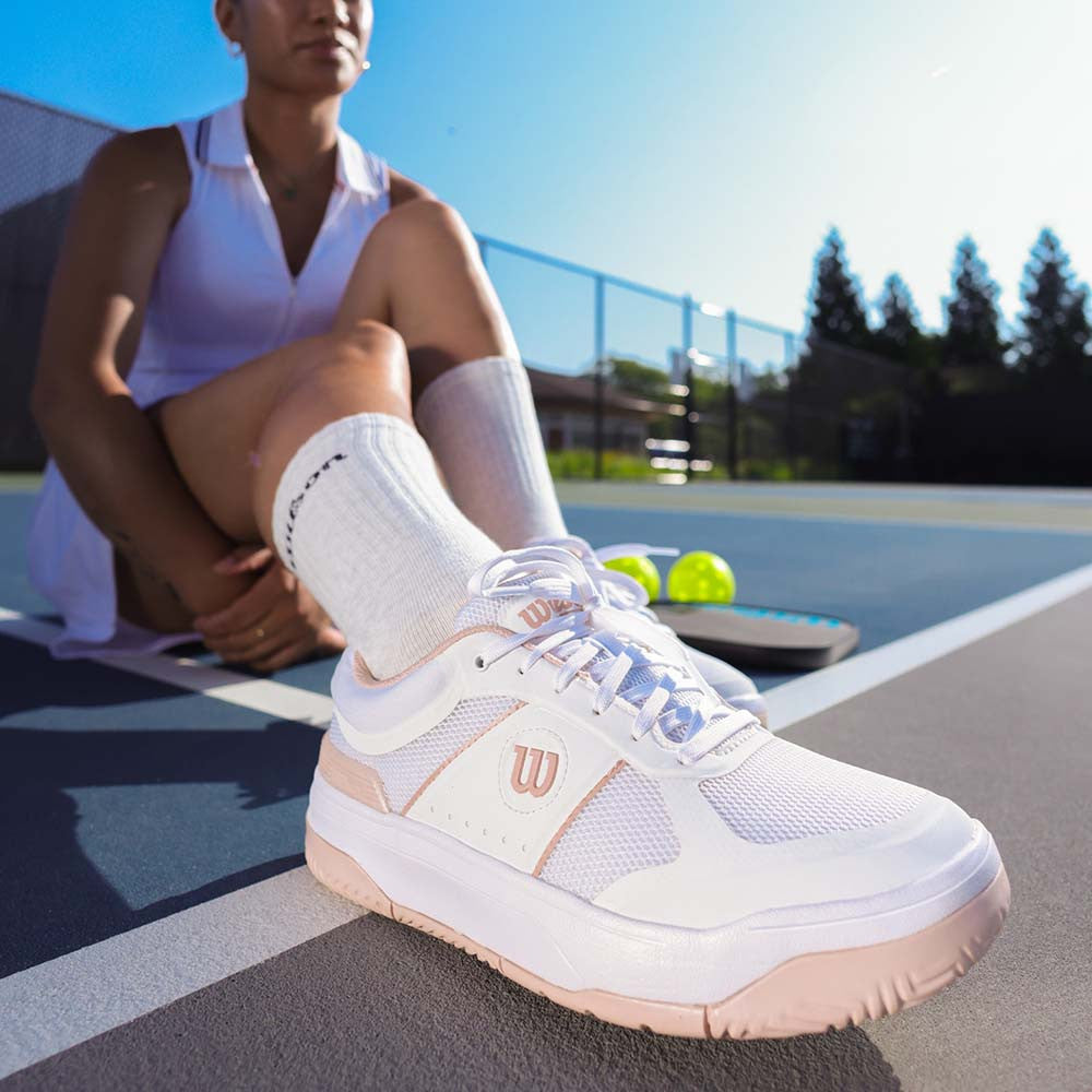 Wilson Pickle Pro White/White/Cameo Rose Pickleball Shoe | Pickleball Sports