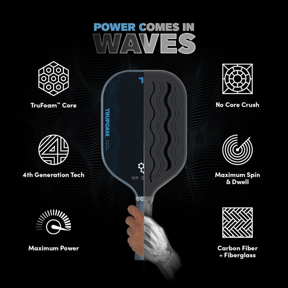 CRBN TruFoam Waves 2 Square Pickleball Paddle | Pickleball Sports