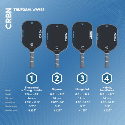 CRBN TruFoam Waves 2 Square Pickleball Paddle | Pickleball Sports