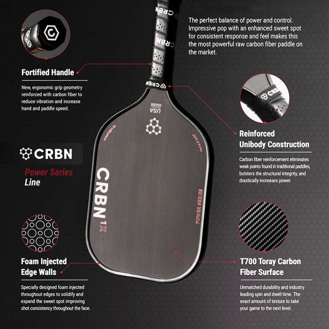 CRBN-2X Power Series Carbon Fiber Pickleball Paddle | Pickleball Sports