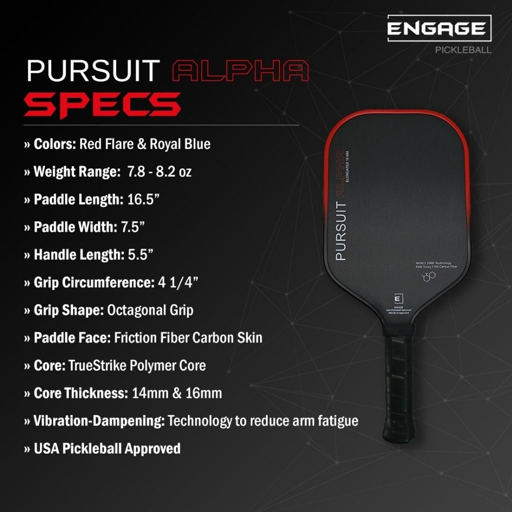Engage Pursuit Alpha 14mm Pickleball Paddle | Pickleball Sports