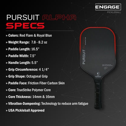 Engage Pursuit Alpha 14mm Pickleball Paddle | Pickleball Sports