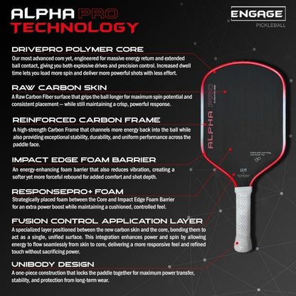 Engage Pursuit Alpha Pro 14mm Pickleball Paddle | Pickleball Sports